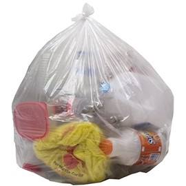 Aluf Plastics 95 Gallon 1.5 MIL Clear Heavy Duty Curbside Receptacle Trash Bags - 61" x 68" - Pack of 50 - For Contractor, Construction, Industrial, & Commercial