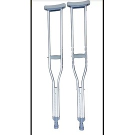Custom Medical Muletas Aluminio Equipada Ajustable Med De 1.58 A 1.80 Mts Color Gris