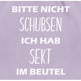 Shirtracer - Gym Bag Backpack - Sports Bag Printed Gift - Bitte nicht schubsen ich hab Sekt im Beutel, 13 pastel purple, Unit size