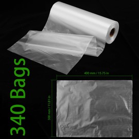 ZEONHAK 1020 Count 12 x 16 Inches Plastic Produce Bags, Clear Plastic Produce Bag Roll for Bread, Fruits, Vegetable, Kitchen, 340 Bag x 3 Rolls
