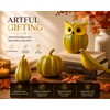 Funny Owl & Pumpkin Figurine Decorative Statue for Fall, Halloween