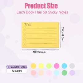 Pack of 600 Sticky Notes, To Do Lists Pad Sticky Notes Office Supplies Notes To Do Block Post It Large Notepad Small Sticky Notes for Office Accessories, Office Items, Stationery 7.6 x 10.2 cm