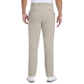 Strweitt Golf Pants for Men Stretch Dress 30"/32"/34" Pants Quick Dry Lightweight Slacks Trousers for Business Casual Travel Khaki 40Wx34L