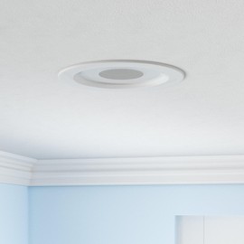 Juno 6 Inch Smart Recessed Light Speaker, Bluetooth, Alexa, Google Home Compatible, RGBW Speaker Downlight, Dynamic Color Red Green Blue White, Matte White (J6SLC RGBW MW M6)