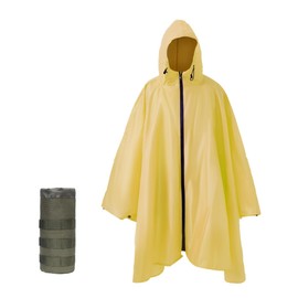 Nomadnia Plus Size Adult Rain Poncho with Hood and Zipper, Poncho Para Lluvia, Tactical Ponchos Adult For Camping, Hiking, Fishing, Travel and Outdoors. Easy to Pack. Yellow