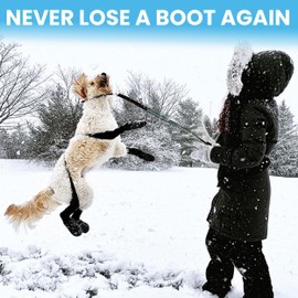 100% Waterproof Dog Boots Connected to Leggings so They Stay on. Easy-On Paw Protectors with Chest Strap for Rain & Snow, Anti-Slip Traction, Adjustable Fit, Machine Washable (Black, XS - Tall)