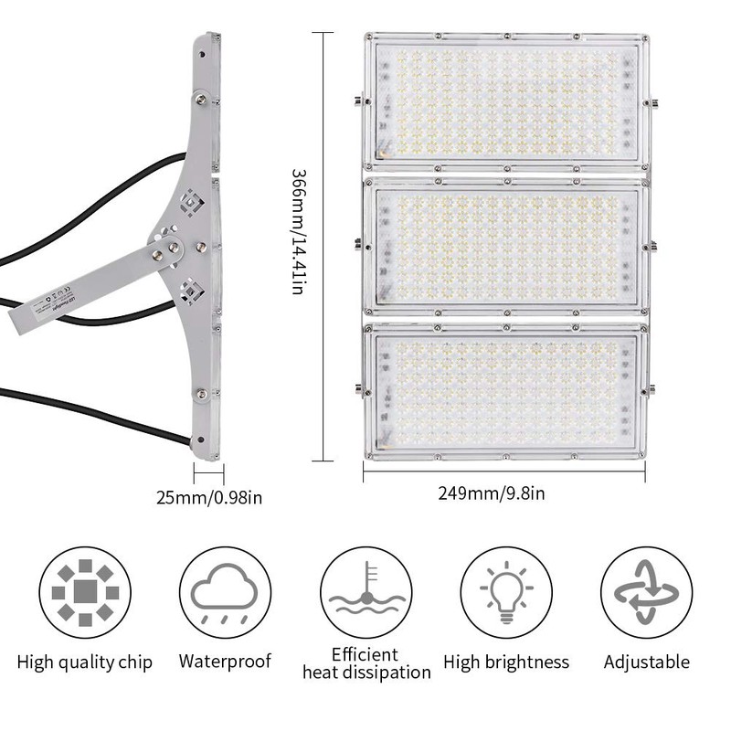 Sararoom 300W LED Flood Light Outdoor, IP65 Waterproof Security Lights,