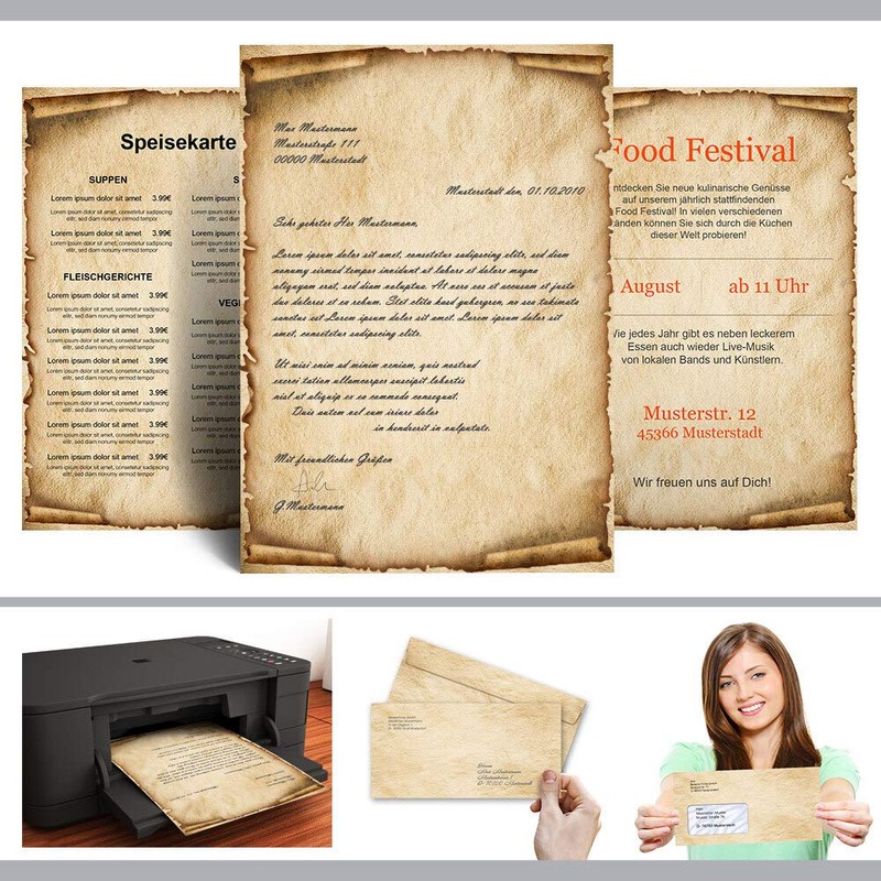 Motif Paper – Stationery Paper Old Style 50 Sheets DIN