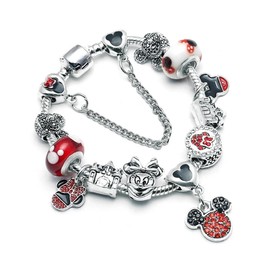 SHAPERELLE Cartoon Mouse Charms Bracelet, Silver Plated Anti-Tarnish Alloy, 20CM, SHAPER681359412944