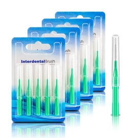 SSS-M Interdental Brush, 20 Pieces, I-Shaped, Kanbushi, Soft, Ultra Fine Type, Portable, Interdental Toothpick, Interdental Cleaning, Highly Durable, Repeated Use (Green)
