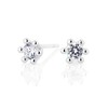 Heartbreaker Mini Crown Stud Earrings in Real Silver with Cubic