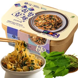 Korean Food Vegan Japchae Noodle Kit with Korean Thistle (Gondre) – Korean-Style Glass Noodles, Plant-Based Meal, 1 Serving (2.36 oz / 67g)
