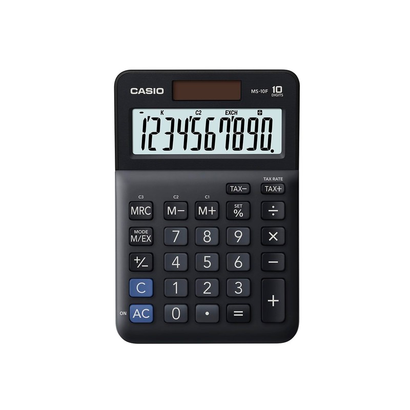 CASIO MS-10F Desk Calculator 10-Digit, Tax, Currency