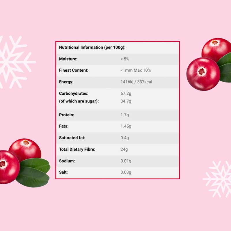 Freeze Dried Cranberry Powder 500g - No Added Sugar All