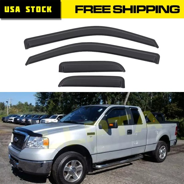 LLPTA 4pcs Sun Rain Guard Window Visors Fit 04-14 F150