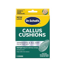 Dr. Scholl's Callus Cojín con tecnología Duragel, 5 ct // Proporciona amortiguación durante todo el día alivio del dolor y alivia la presión de los callos