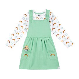 CoComelon Girls Pinafore Dress, Ages 9 Months to 5 Years (18-24 Months) Green