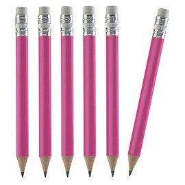 TH Golf Wood-Cased #2 Mini Pencils With Eraser, Pre-sharpened, HB Lead Bulk Box, 200 Count (Neon Pink)
