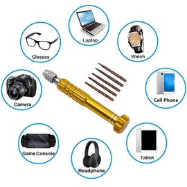 Mini Screwdriver Set, Purple Multifunctional Screwdriver 5-in-1 Small Magnetic Precision Pocket Tiny Screw Driver Set for Eyeglass, Sunglass, Watch, Jewelry, Computer Repair Tool Kit