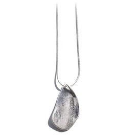 [abaskdesign] 0077 Abasque Design (with Gift Box and Shopper Bag) Metal Leaf Necklace 0077 (Silver), Alloy Steel