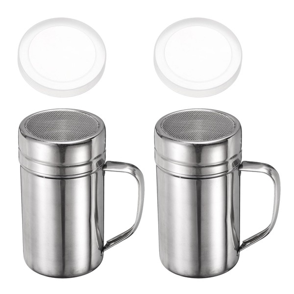 sourcing map 2pcs Salt Dredge Shakers 14 Ounce Stainless Steel