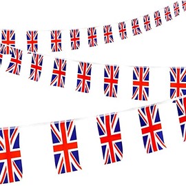 Smiffys Costume and Party Store 10M Union Jack Rectangle Flag Bunting Party Tableware 2023 King Charles Corontation