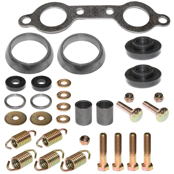 Caltric Exhaust Muffler Gasket Kit Compatible With Polaris Sportsman 700 4X4 2002 2003 2004