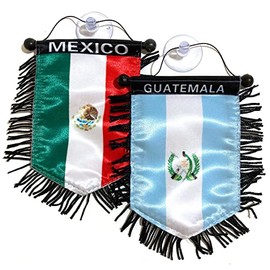 Guatemala flag Mexico flag for car home wall decor door window decoration mini Banner Accessories decoration small flag (Mexico Guatemala)