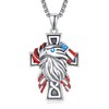 KATHLU Cross Necklace for Men 925 Sterling Silver Eagle Necklace