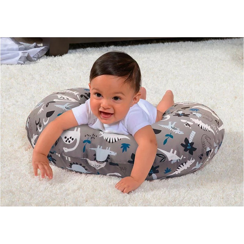 Boppy Cojin de lactancia Boppy Pillow color Gris Dinosaurios