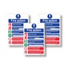 Stcky Fire Action Notice Sign - 20 x 30 cm