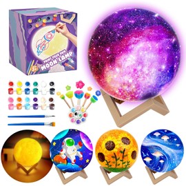 Goodyking Kit para Pintar Tu Propia Lámpara de Luna 3D DIY, Luz Nocturna Espacial, Manualidades y Suministros de Arte para Niños de 8 a 12 Años, Regalo de Cumpleaños, Pascua y Fiestas para Adolescentes y Pequeños desde 3 Años