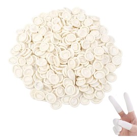 Finger Cots, Latex Finger Cots, Anti-Static Latex Finger Covers, Covers Fingers for Injured Fingers, Cracked Fingers, Nail Art (White)