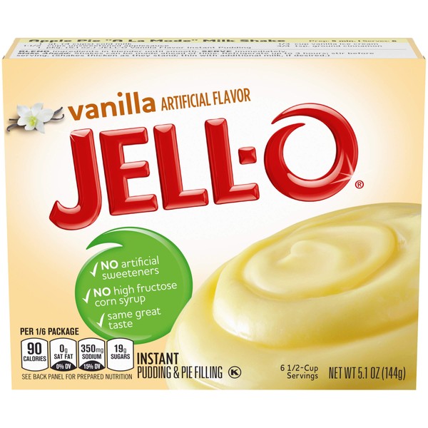 Jell-O Vanilla Instant Pudding & Pie Filling Mix (24 ct Pack, 5.1 oz Boxes)