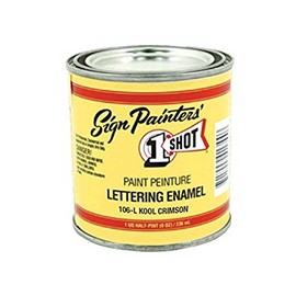 One Shot Sign Lettering Paint - Kool Krimson - 1/2 Pint Can