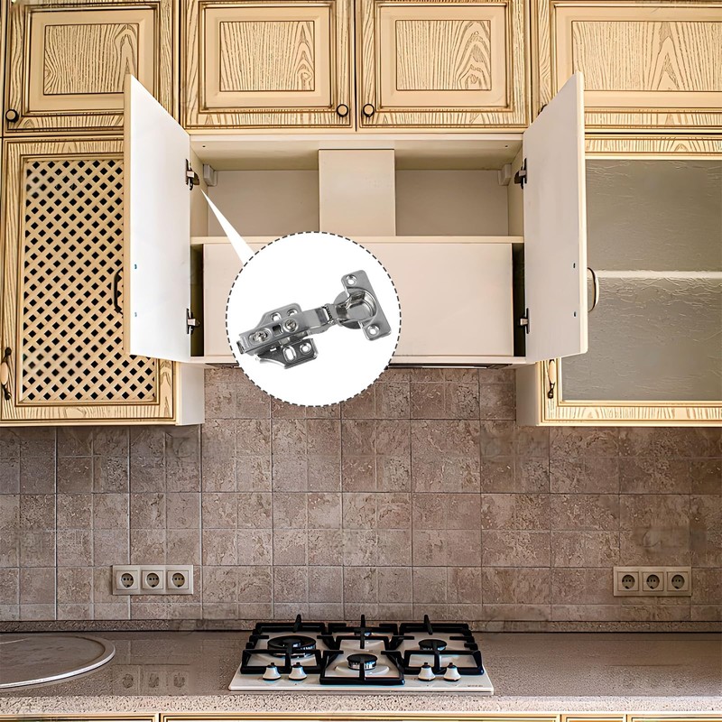 4 Pieces Face Frame Inset Cabinet Hinge, Clip On Plate,