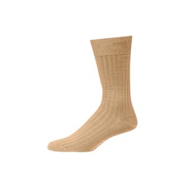 Calcetines de vestir de algodón para hombre, cómodos calcetines de vestir para hombre, calcetines clásicos de media pantorrilla de Boardroom Socks, Caqui, 8-12