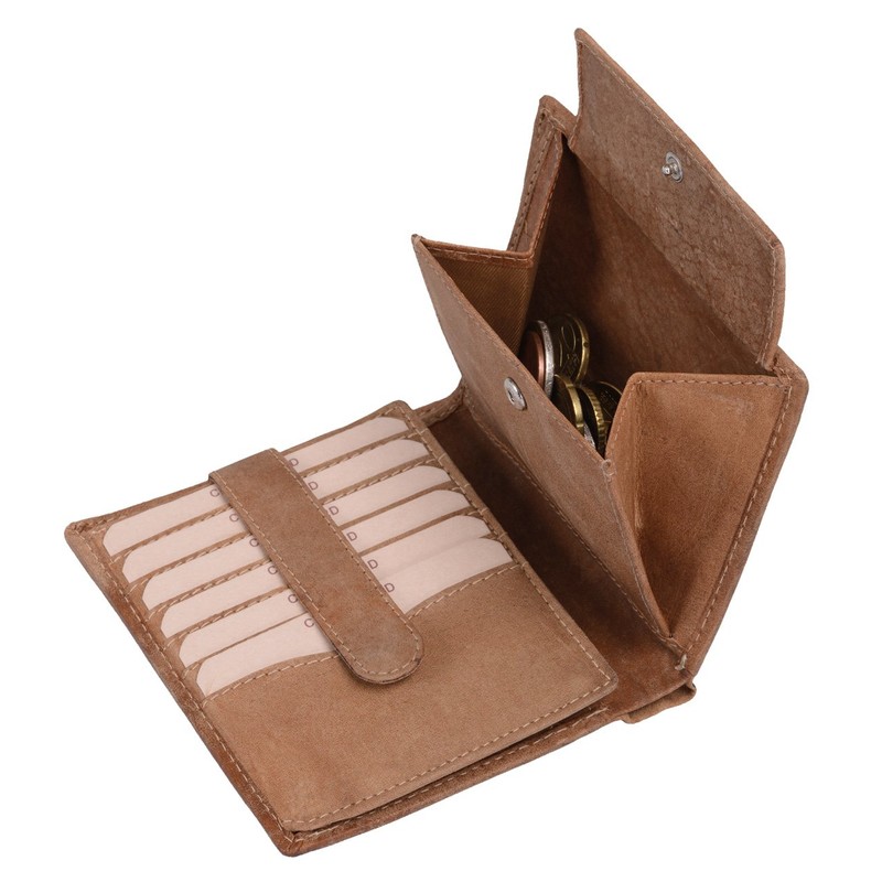 Avanco Men's Leather Trifold Wallet 11 x 12 cm Light