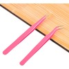 Geviro 2 Pieces Nail Art Tweezers Straight and Curved Tip