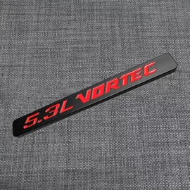 2Pcs 5.3L Vortec Hood Emblems Engine Badge Side Door Decal Compatible with 1500 2500hd Silverado Z71 Sierra (Red)