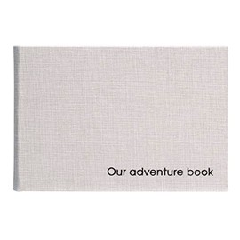Malden International Designs 1 Up Our Adventure Book 4x6 Fabric Photo Album Hardcover Brag Book Gray with Black Accent