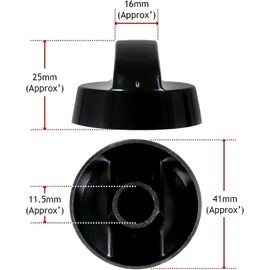 SPARES2GO Control Knob Dial Switch for Air Fryer Mini Oven Multi Cooker (Black)
