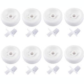 Wadoy WD12X10267 WD35X21038 Dishwasher Wheels Lower Rack Roller and Studs Kit Compatible with GE Appliance Hotpoint Ken-more - 8 Packs Dishrack Roller and Stud PS11726733 AP5986365