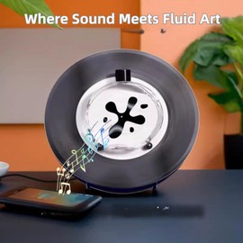 Dpofirs Dancing Ferrofluid Music Visualizer with Detachable Design and DIY Customization, Fluid Sound Visualizer with Music Rhythm, Engaging Desktop Decor and Gift Idea