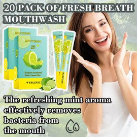 Mint Lime Travel Size Mouthwash for Adults,20 Pack Portable Mouthwash for Fresh Breath,Individual Mini Mouthwash Travel Size Mouth Wash Products for Women & Men