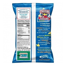 EDYOS Puffcorn Variety Four (4) - Pack (2) Butter Flavor 3.25 oz and (2) Cheese Flavor 4.25 oz