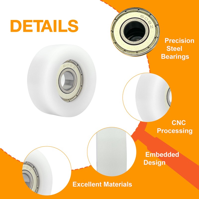 Upgraded Machined Wheels/Rollers Compatible with Rowing Machine,Pilates Reformer,Water Rower Seat