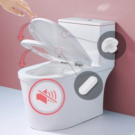 12 Pieces Toilet Seat Cover Buffer Toilet Seat Puff Pad Stopper for Toilet Seat Spacer for Toilet Glasses Damper Toilet Seat Bumper 8 Ring Buffer and 4 Lid Buffer for Home Office Hotel (White)