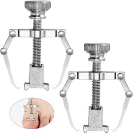 Mudder 2 Pieces Ingrown Toenail Lifter Ingrown Toenail Tool Toe Clamp Stainless Steel Foot Care Tool for Paronychia (Silver)