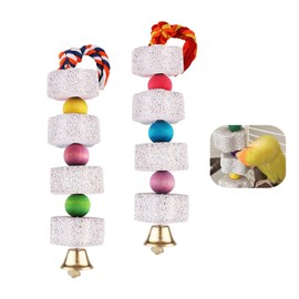 2 PCS Bird Chew Toy Colorful Parrot Chewing Toy Parrot Beak Grinding Stones Parrot Toys for Parrot Hamster Chinchilla Rabbit (Random Color)